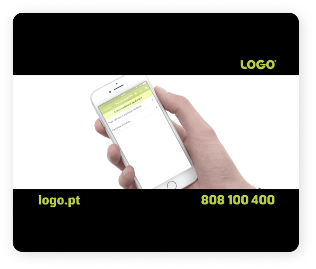Ecran de telemóvel a mostrar a app LOGO