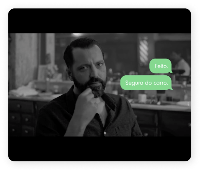 Mensagem a informar que está feito, seguro do carro