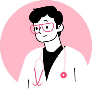 Icon assistência médica, fundo rosa