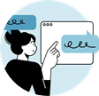 Icon assistente virtual, fundo azul